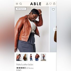 Able Maha whiskey leather jacket Small